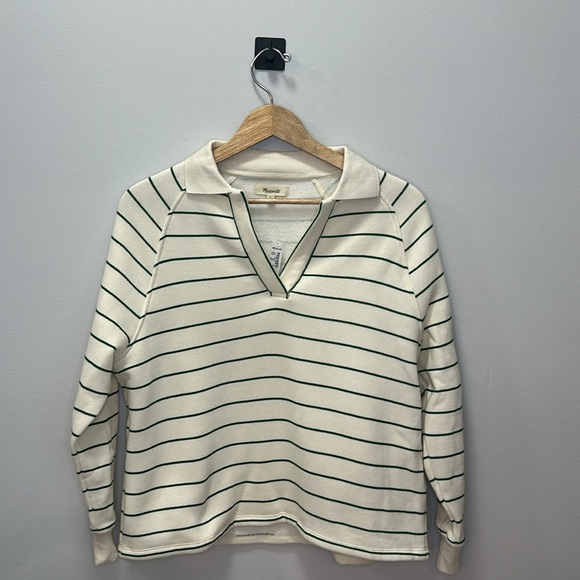 Madewell Tops - NWT! MWL by Madewell Betterterry Polo oversized striped Sweatshirt Item NO074